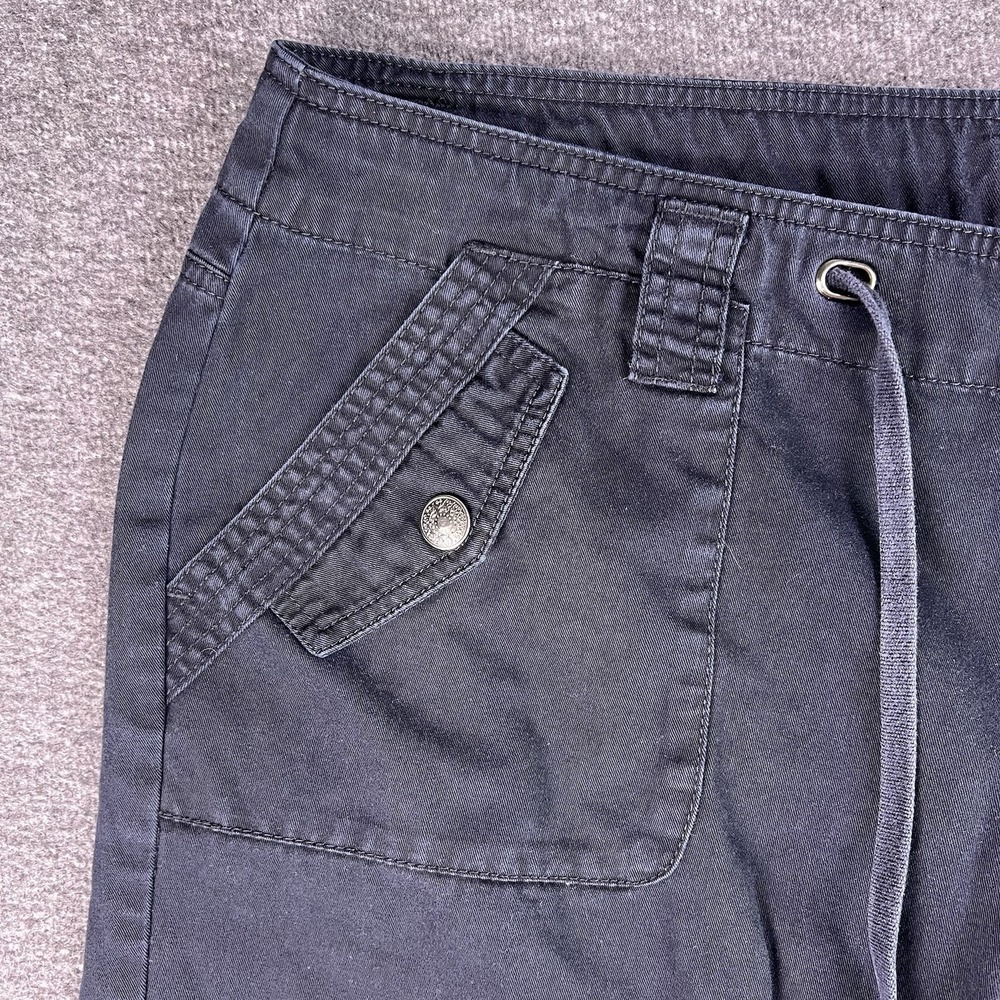 Venezia Cargo Shorts Women 18 Black Utility Casual Cuffed Drawstring Pocket 38x7 - Picture 4 of 11